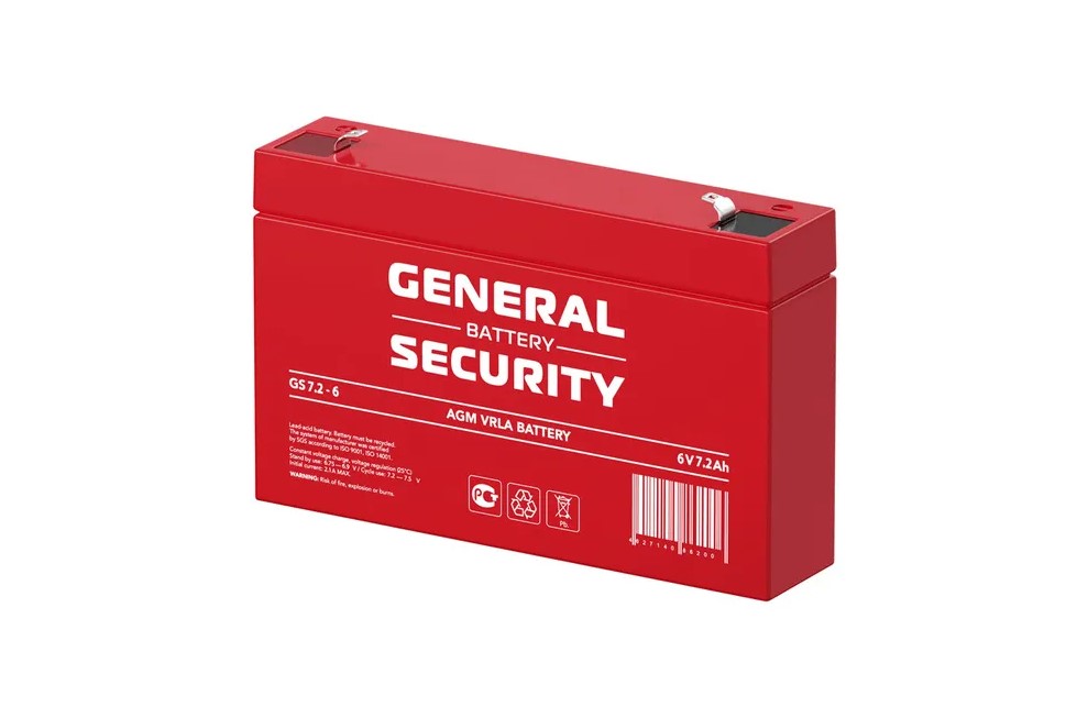 Свинцово-кислотный аккумулятор General Security GS 72-6 6В 72Ач 150700₽