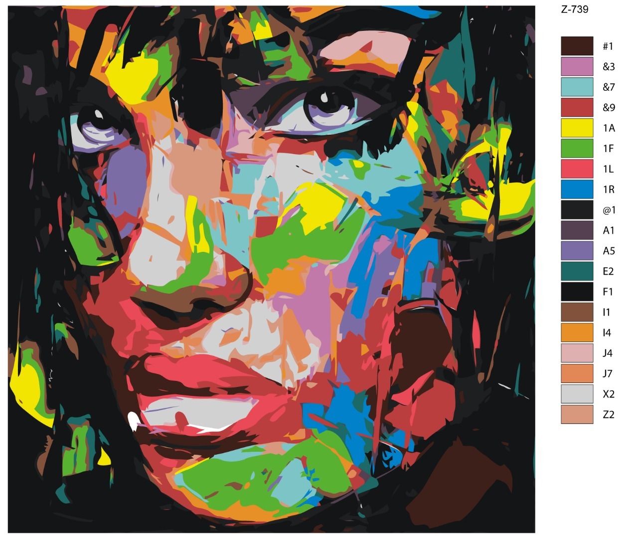 

Картина по номерам BRUSHES-PAINTS Z-739, Арт лицо девушки