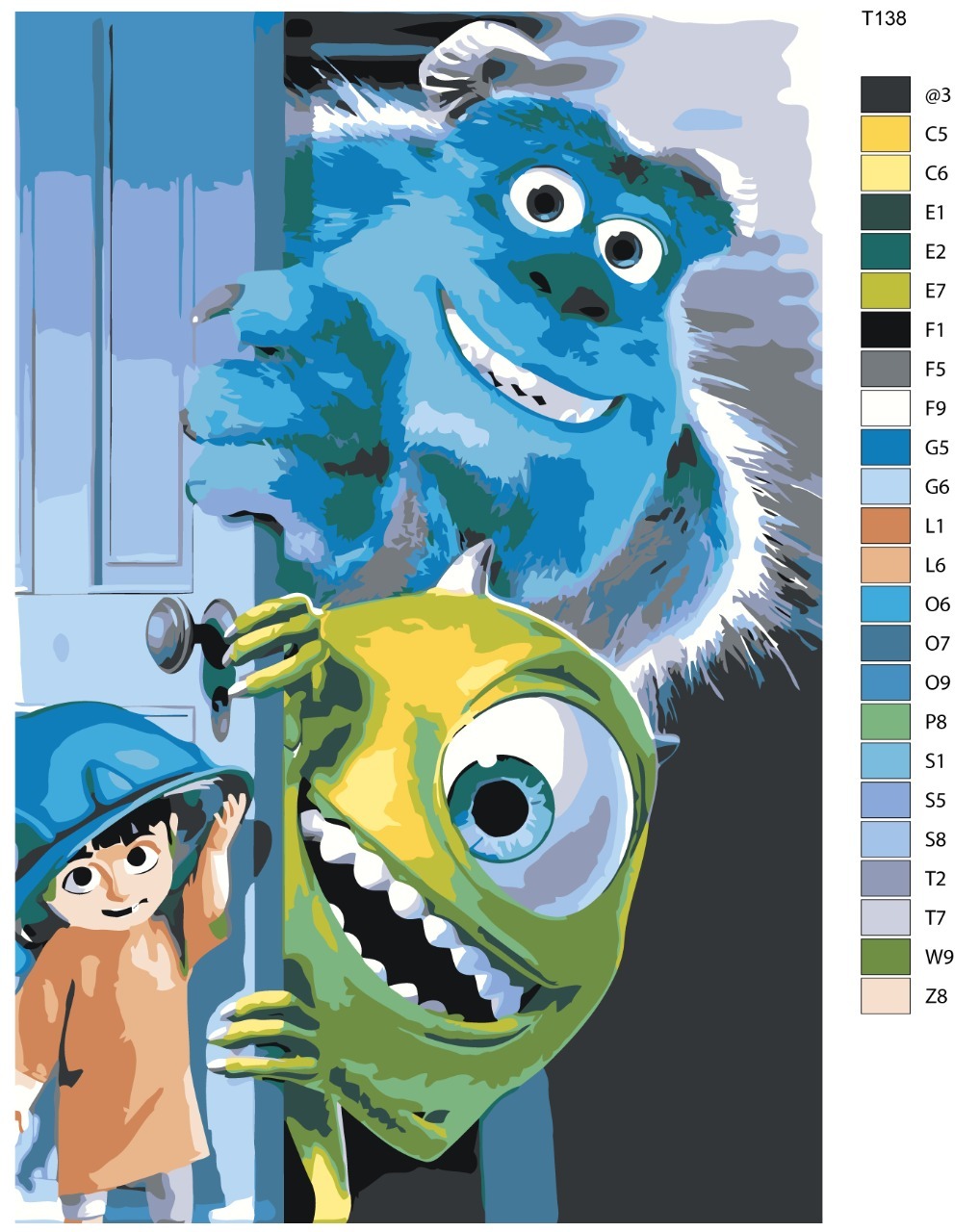 

Картина по номерам BRUSHES-PAINTS Т138, Майк Салли и девочка