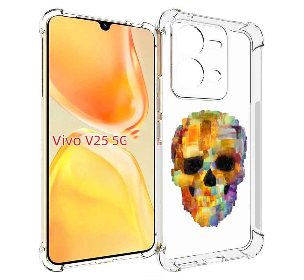 

Чехол MyPads нарисованный череп для Vivo V25 5G / V25e, Прозрачный, Tocco
