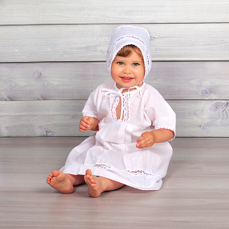 Комплект PITUSO  для крещения девочки крестильное платье, чепчик, пеленка р.56-62 18P/13