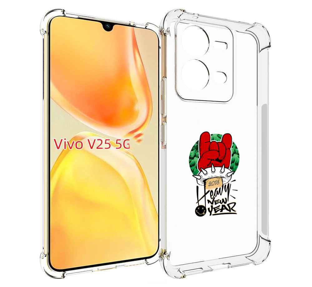 

Чехол MyPads Гангстер новый год для Vivo V25 5G / V25e, Прозрачный, Tocco