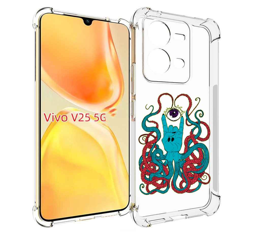 

Чехол MyPads осьминог-рука абстракция для Vivo V25 5G / V25e, Прозрачный, Tocco