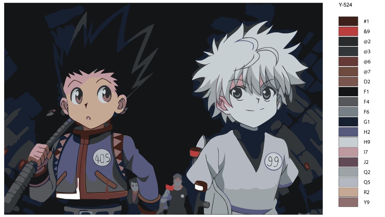

Картина по номерам BRUSHES-PAINTS Y-524, Hunter x Hunter (Хантер х Хантер). Киллуа Золдик, Гон Фрикс. Аниме
