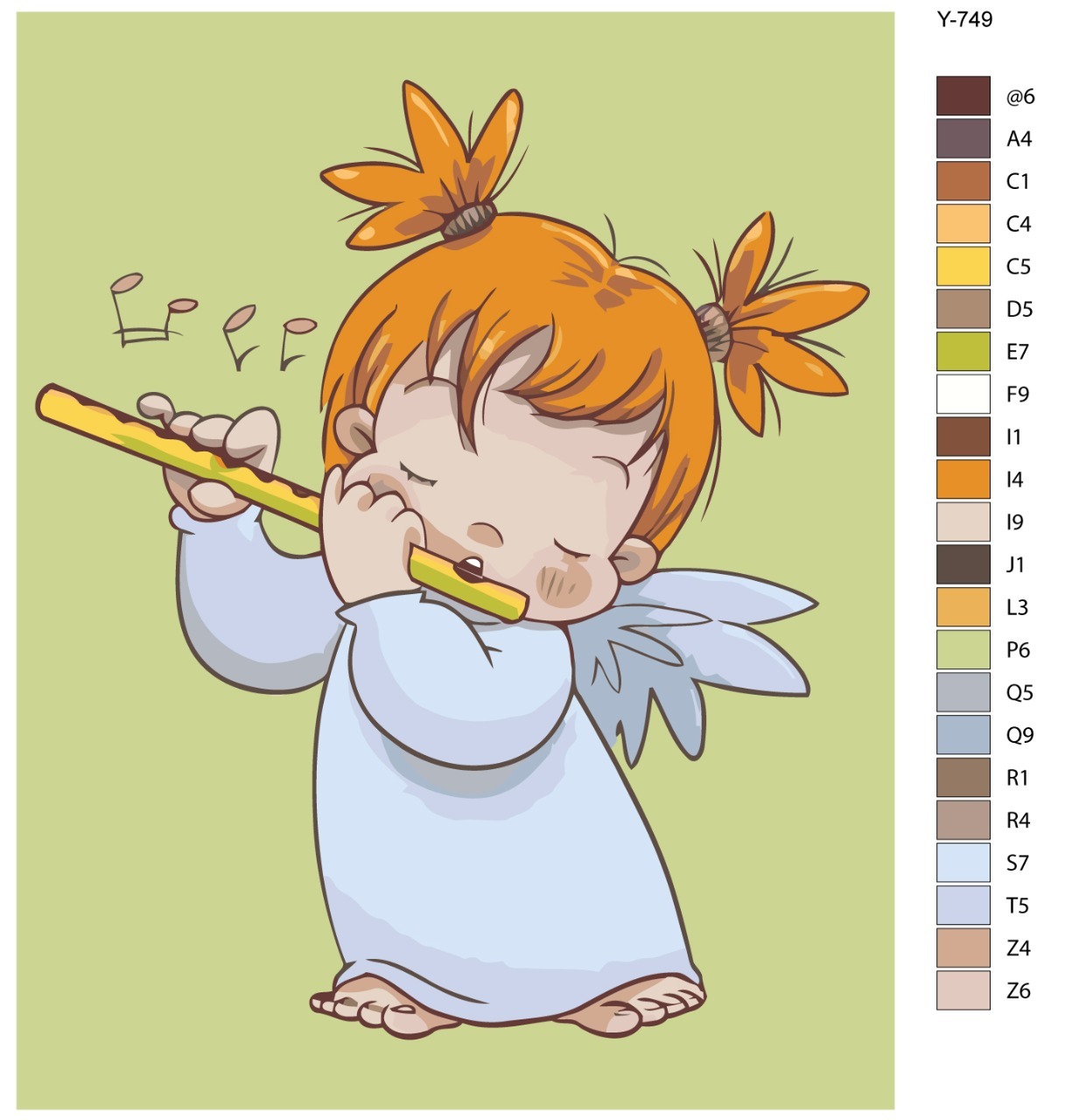 

Картина по номерам BRUSHES-PAINTS Y-749, Ангел и флейта