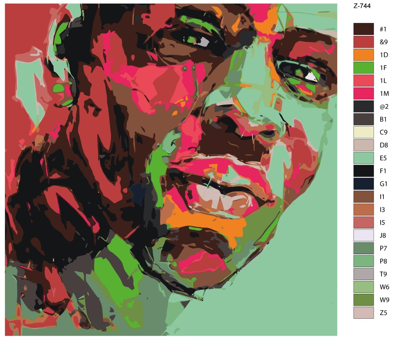 

Картина по номерам BRUSHES-PAINTS Z-744, Арт лицо парня