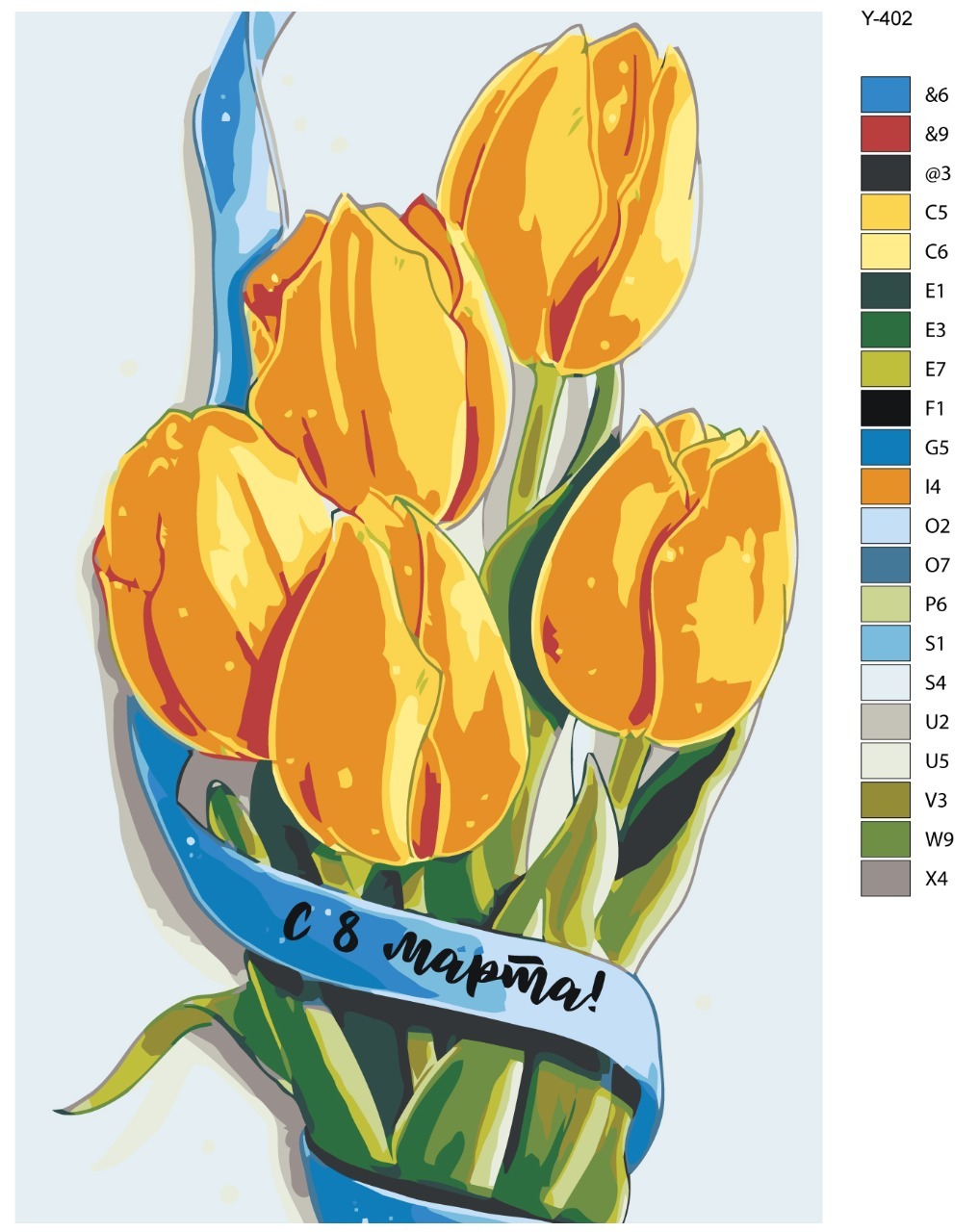 

Картина по номерам BRUSHES-PAINTS Y-402, Букет тюльпанов. 8 марта