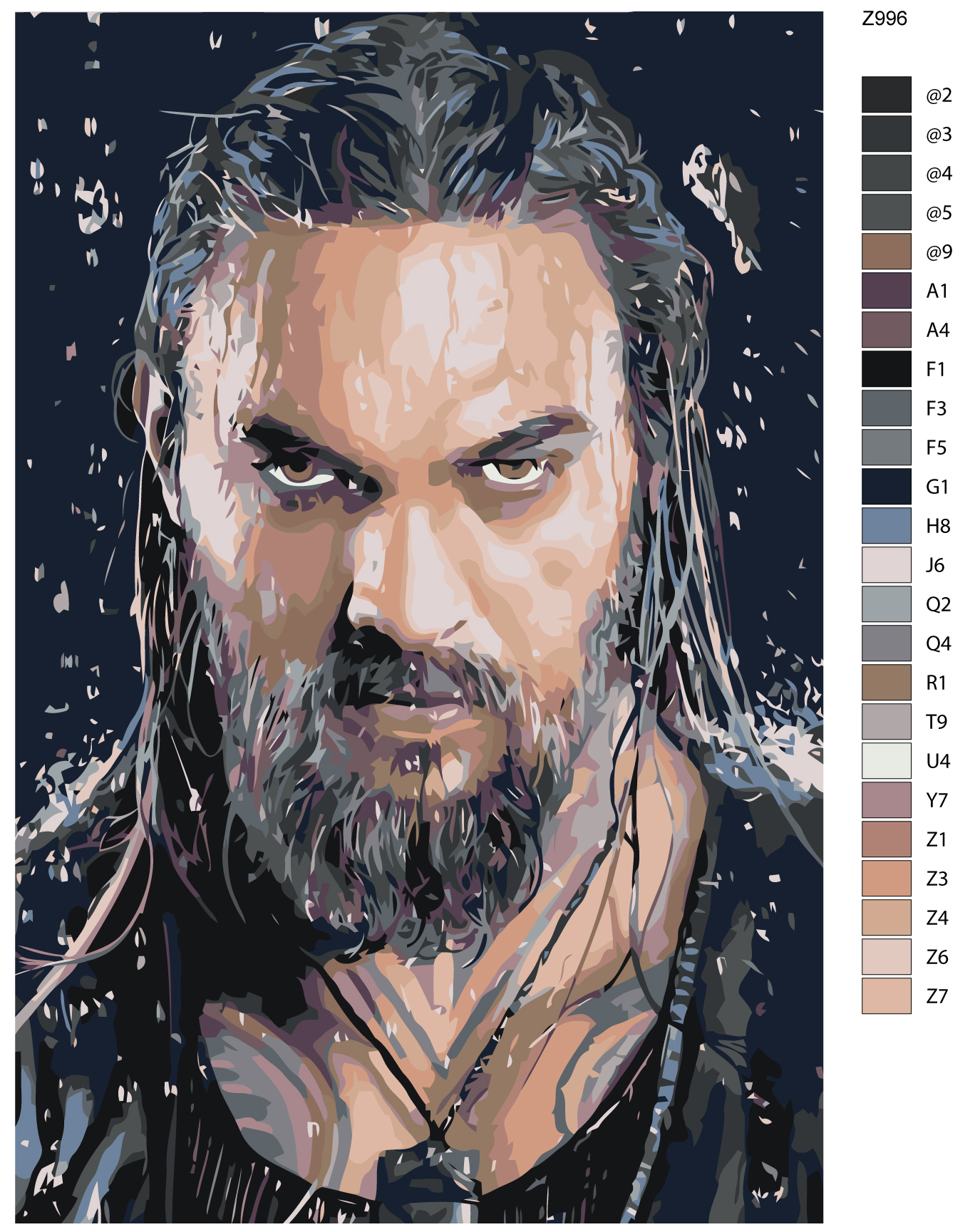 

Картина по номерам BRUSHES-PAINTS Z996, Аквамен-Джейсон Мамоа- Jason Momoa
