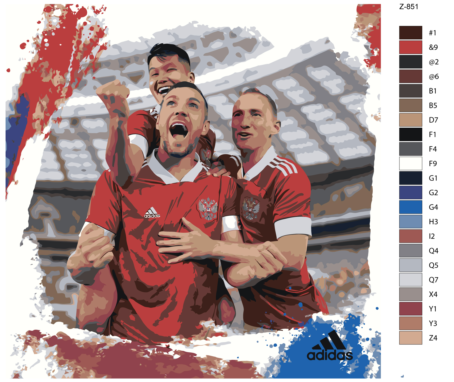 

Картина по номерам BRUSHES-PAINTS Z851, Сборная России по футболу