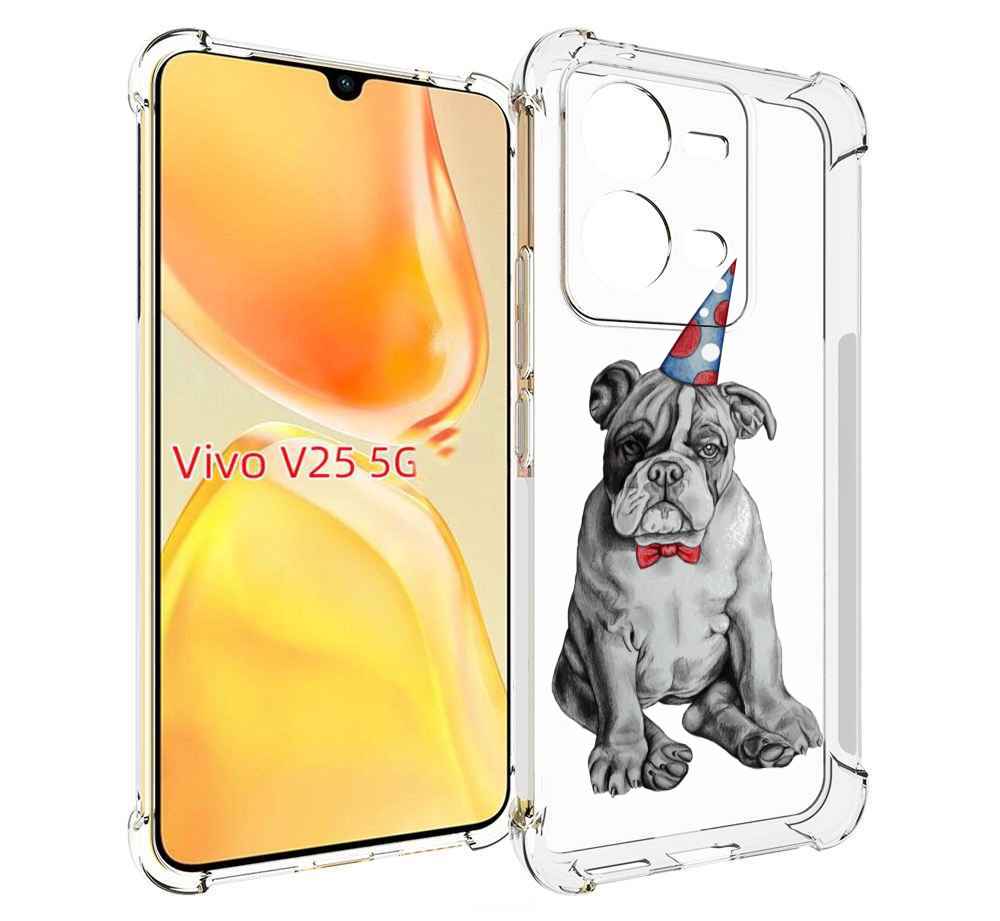 

Чехол MyPads праздничный щенок для Vivo V25 5G / V25e, Прозрачный, Tocco