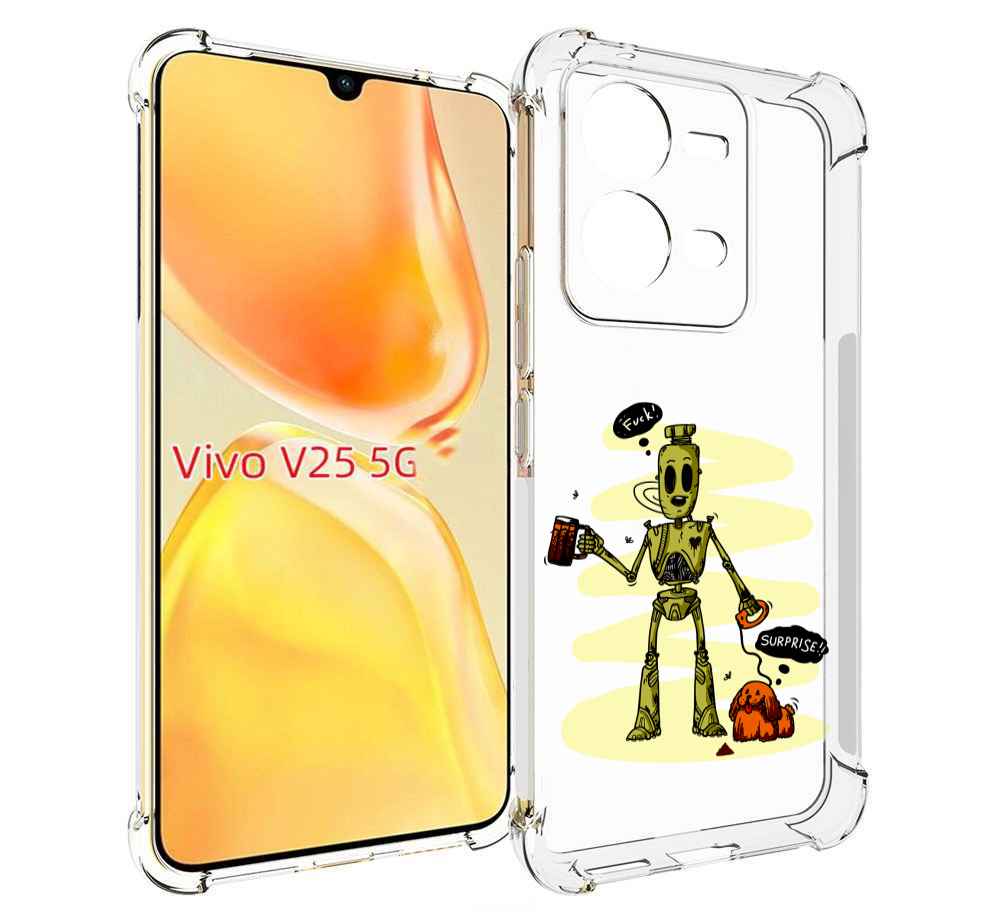

Чехол MyPads прикольный робот для Vivo V25 5G / V25e, Прозрачный, Tocco