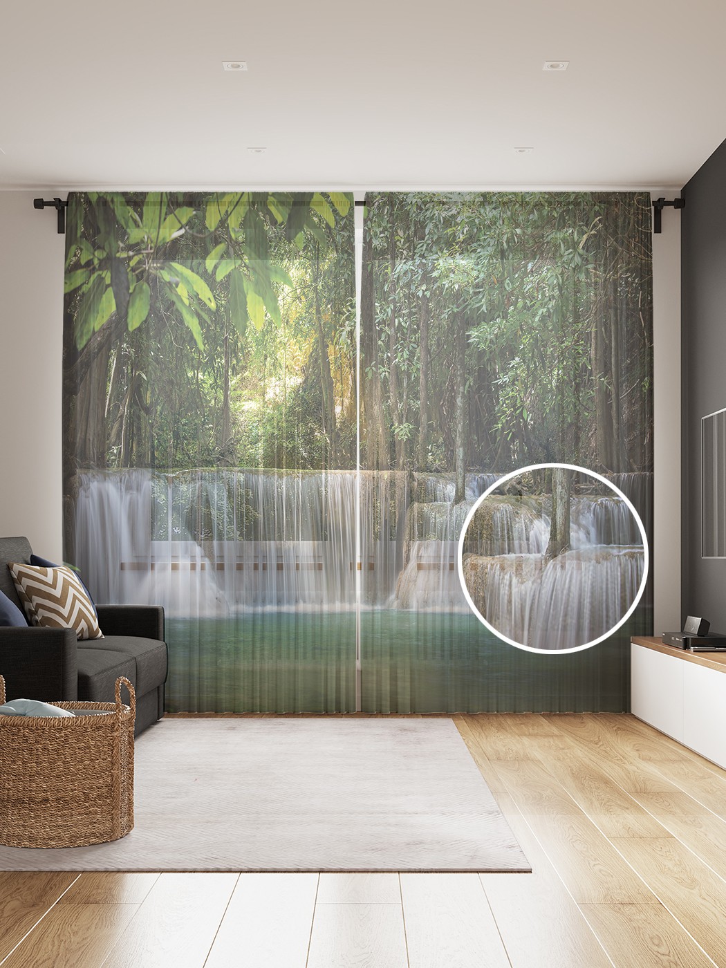 

Фототюль JoyArty "Природное художество", 145x265см, 2 полотна, лента, 50 крючков, Природное художество