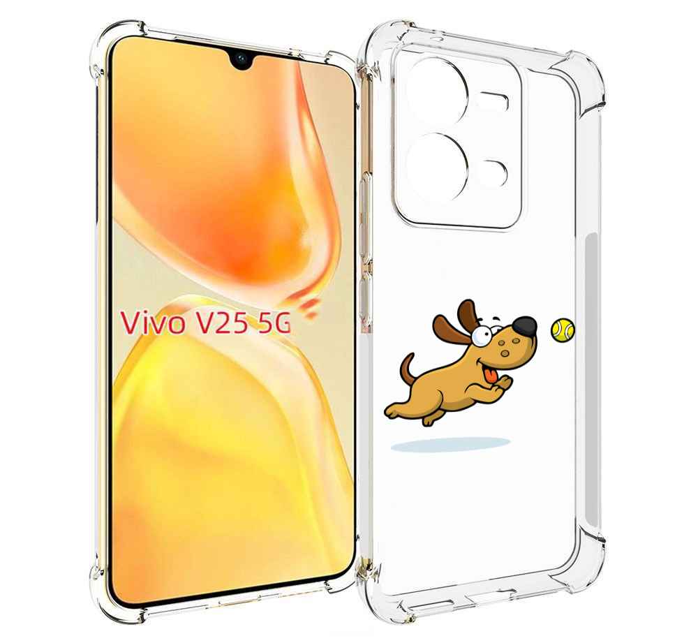 

Чехол MyPads пёсик для Vivo V25 5G / V25e, Прозрачный, Tocco