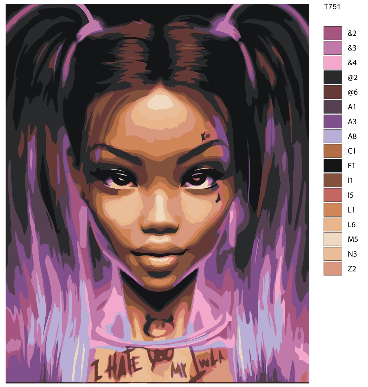 

Картина по номерам BRUSHES-PAINTS T751, Афро Фиолетовая