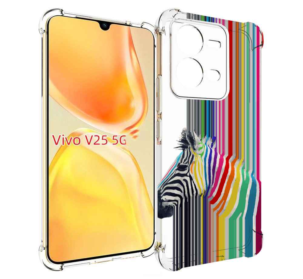 

Чехол MyPads радужная зебра для Vivo V25 5G / V25e, Прозрачный, Tocco