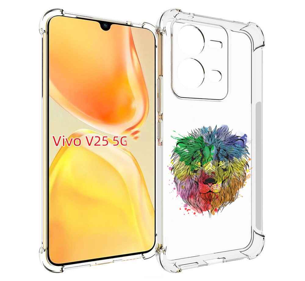 

Чехол MyPads разноцветный гордый лев для Vivo V25 5G / V25e, Прозрачный, Tocco