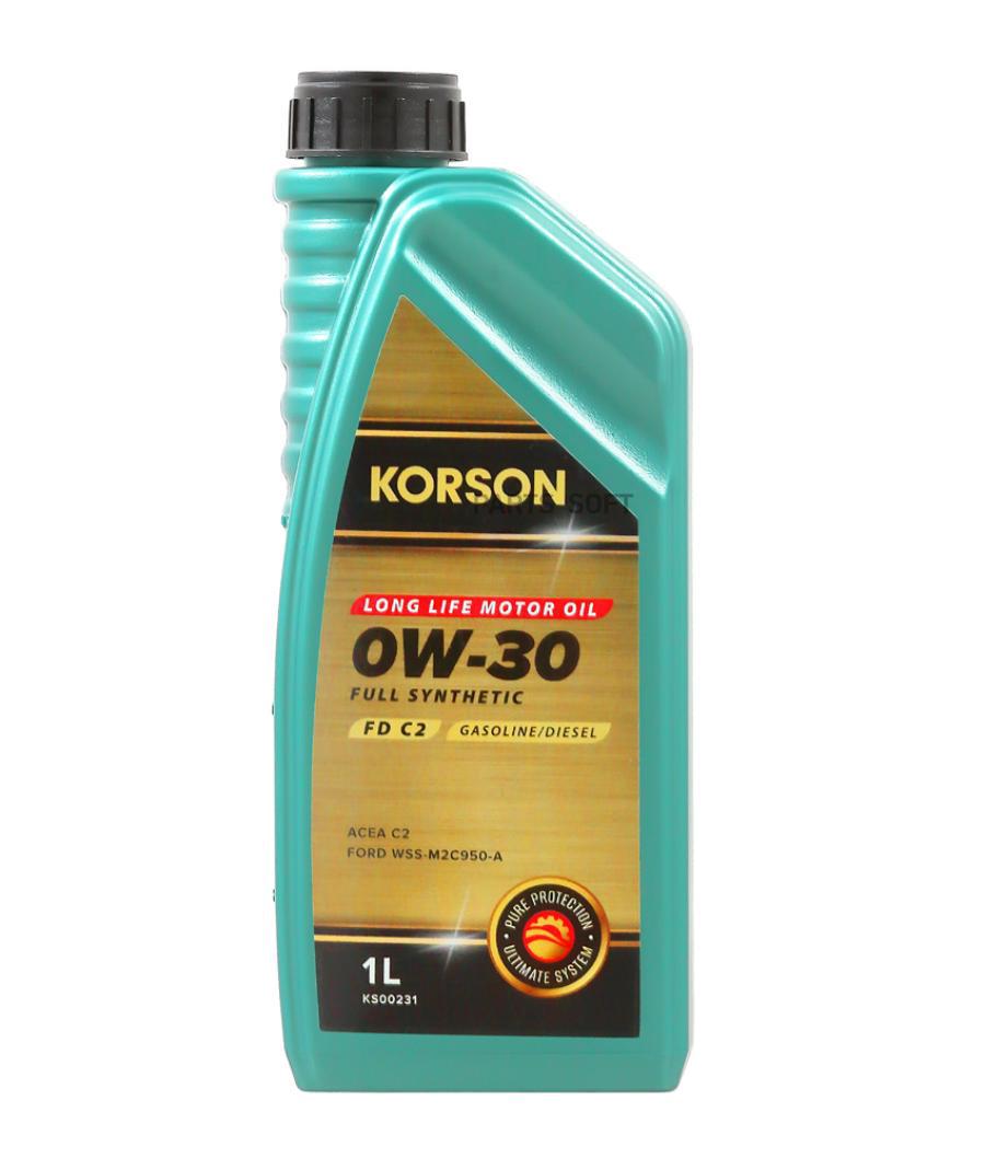 Моторное масло Korson синтетическое 0W30 FULL SYNTHETIC FD C2 1л