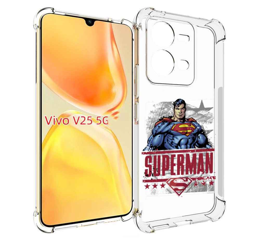 

Чехол MyPads рисунок супермен для Vivo V25 5G / V25e, Прозрачный, Tocco