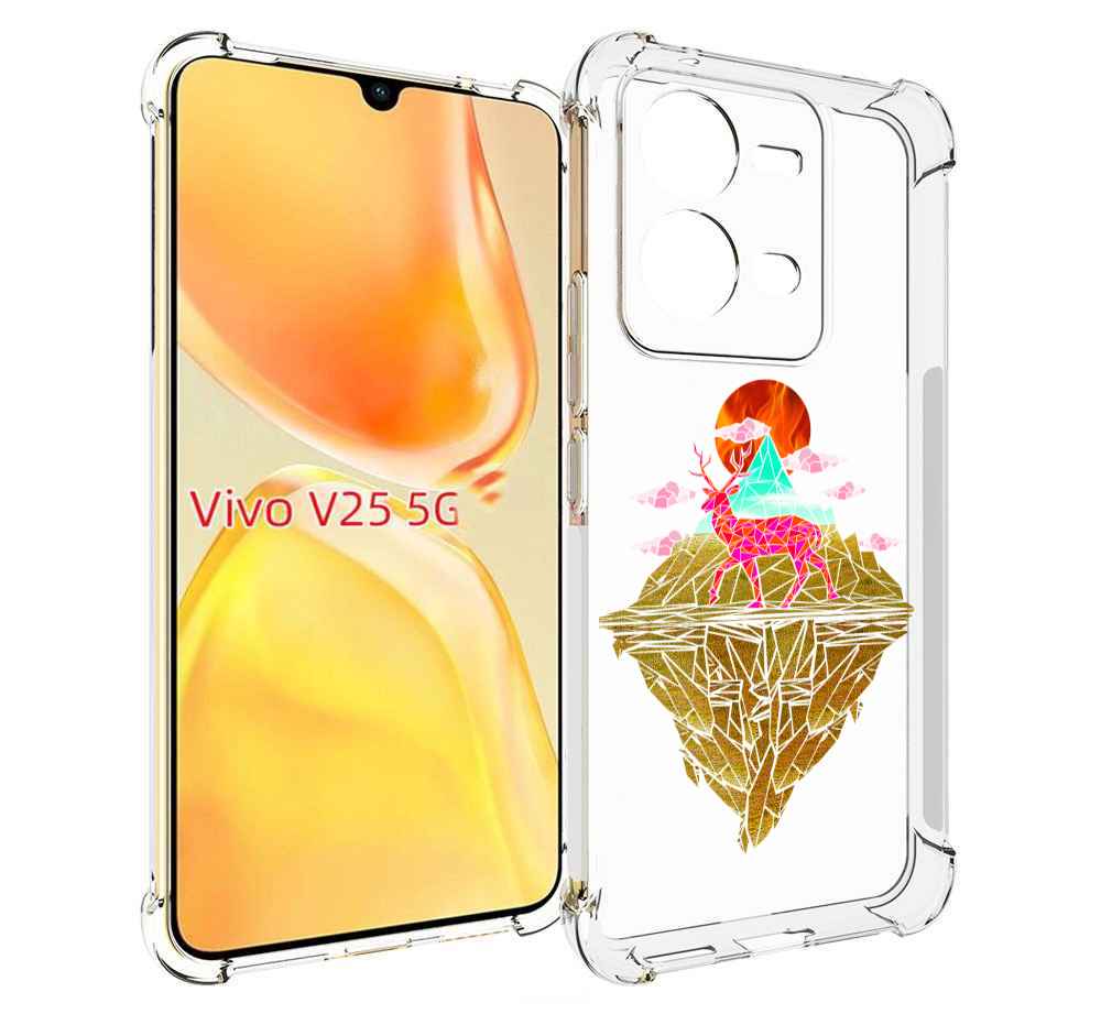 

Чехол MyPads розовый олень абстракция для Vivo V25 5G / V25e, Прозрачный, Tocco