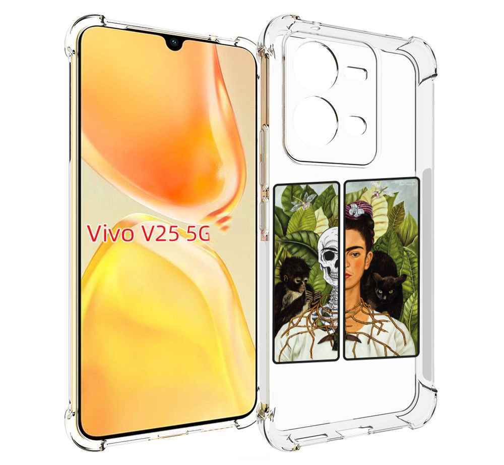 

Чехол MyPads сдвоенная картинка девушка скелет для Vivo V25 5G / V25e, Прозрачный, Tocco