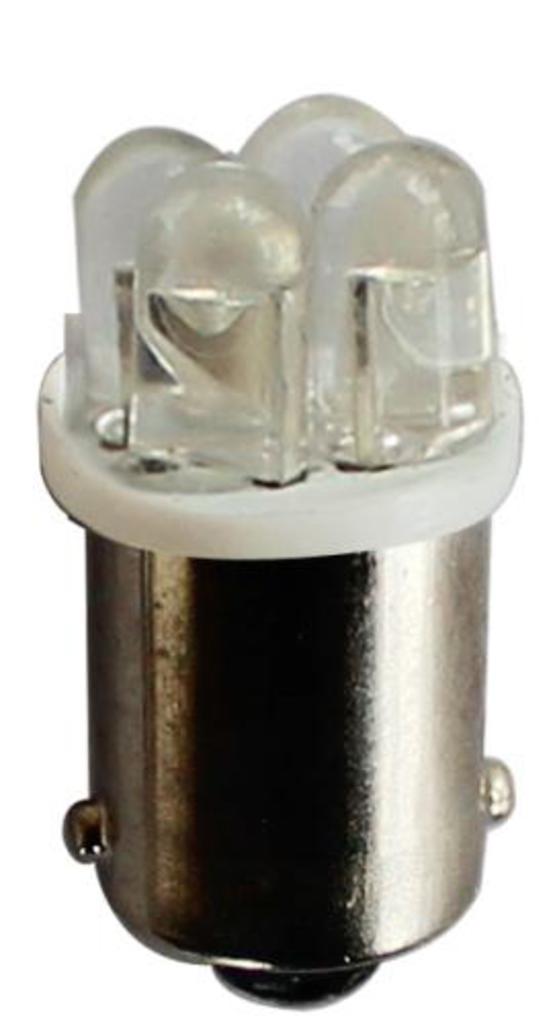 

Лампа светодиодная 24V T4W BA9s 6000K 4 светодиода MEGAPOWER 90123W-24