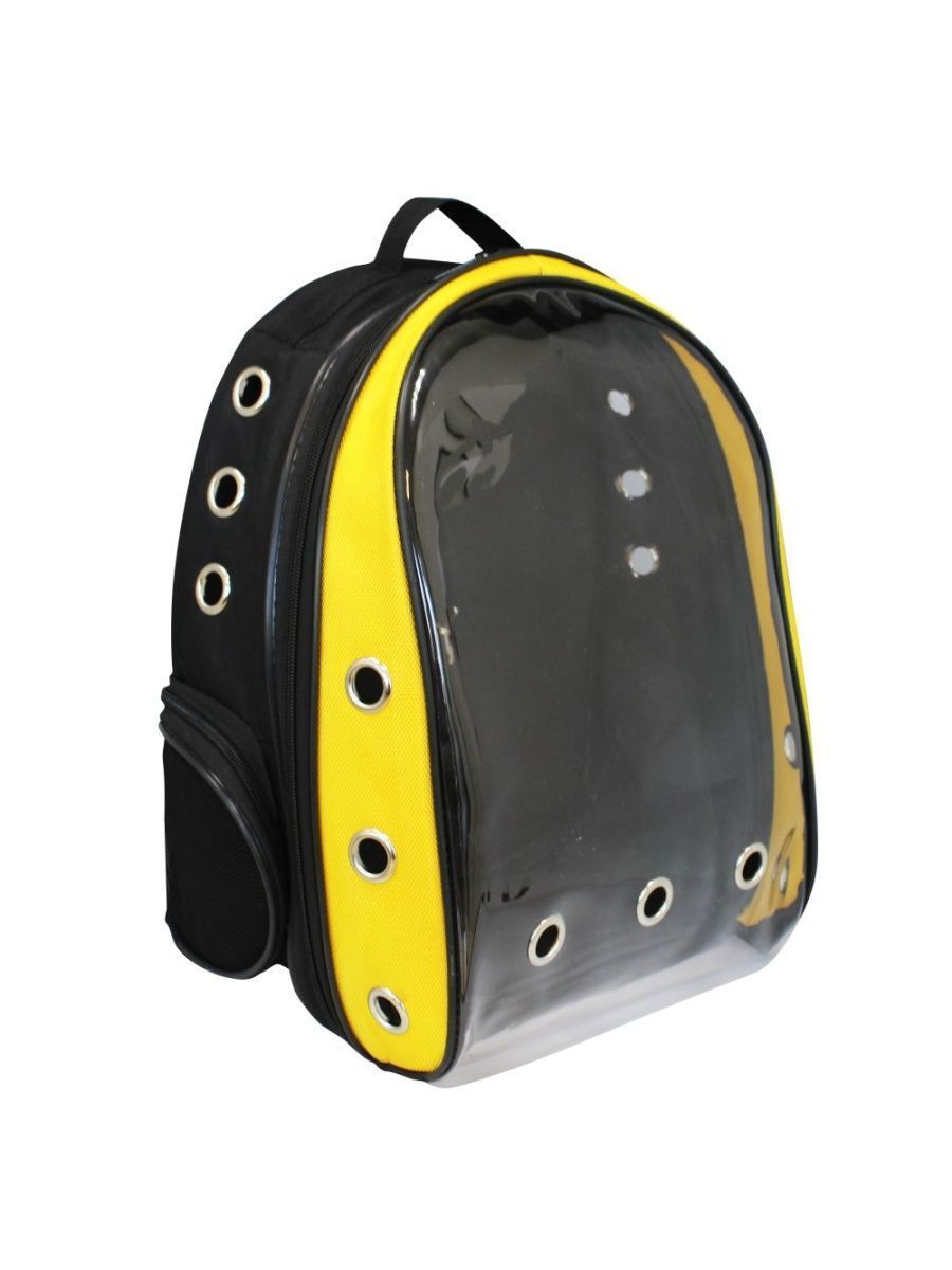Рюкзак-переноска для животных N1, желтая, текстиль, 21х23х41см