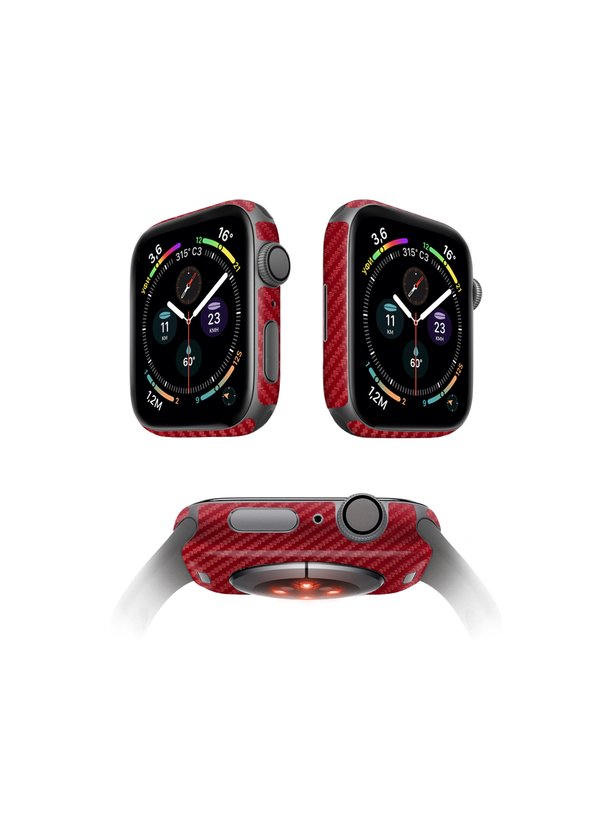 

Защитная пленка MOCOLL для корпуса Apple Watch серия 7 41mm (2шт) Карбон Красный