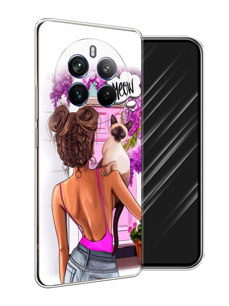 

Чехол Awog на Realme 12+ "Девушка с кошкой", Розовый;коричневый, 2516350-1