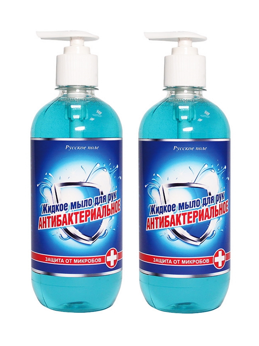 Комплект Жидкое мыло для рук Русское Поле Антибактериальное 500 мл х 2 шт