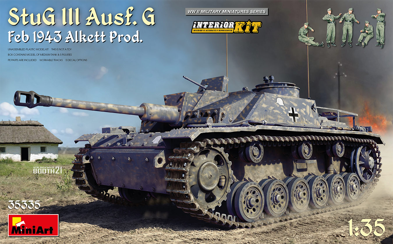 

Сборная модель MiniArt 1/35 САУ StuG III Ausf. G Февраль 1943 г. Alkett c интерьером 35335