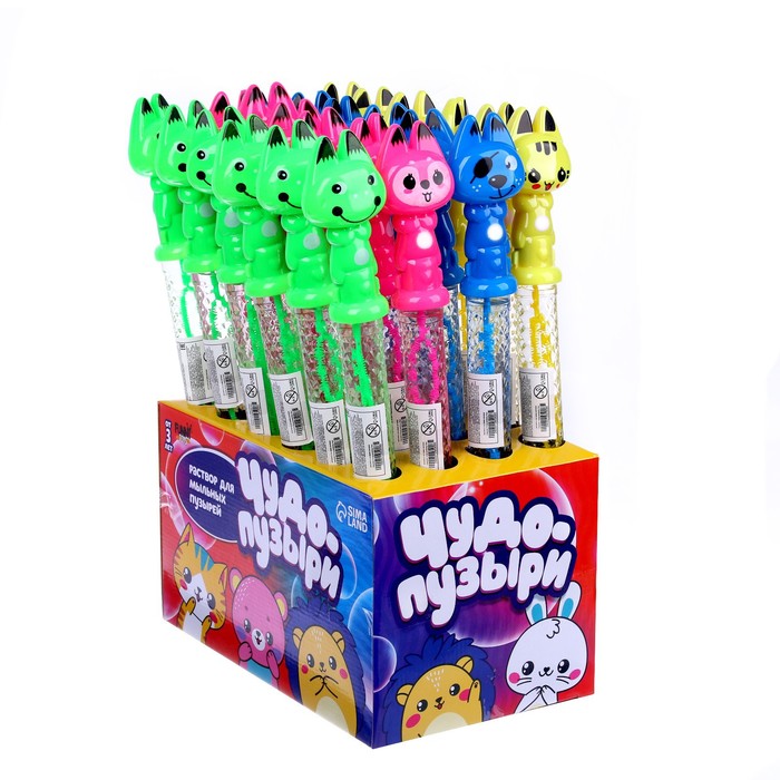 

FUNNY TOYS Раствор для мыльных пузырей "Чудо-пузыри" (24 шт)
