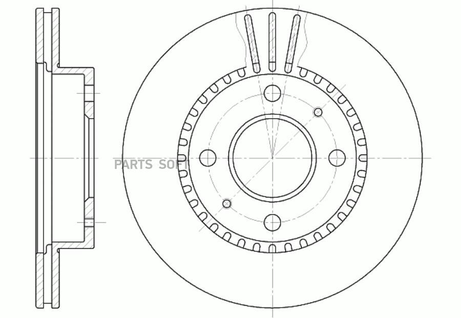 Диск тормозной вентилируемый G-brake GR-02236