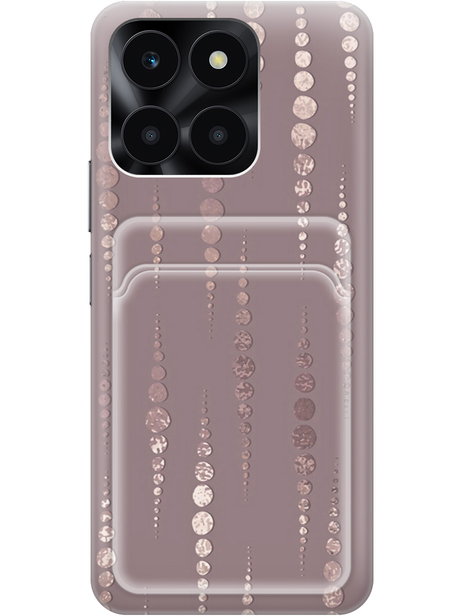 

Силиконовый чехол на Honor X6a с рисунком "Монеты в розовых песках", Белый;розовый, 20012030