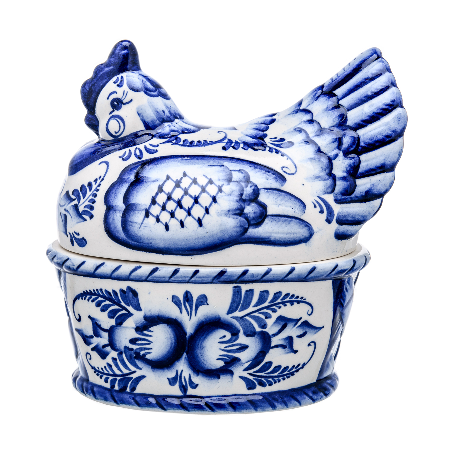 

Шкатулка фарфоровая «Курица». Гжель