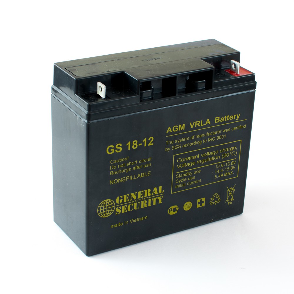 фото Аккумулятор для ибп general security gs 18-12 (12в 18ач / 12v 18ah)