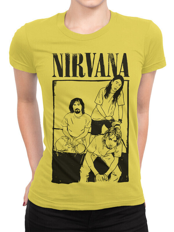 

Футболка женская Dream Shirts Nirvana Женская 10009521 желтая L, Nirvana Женская 10009521