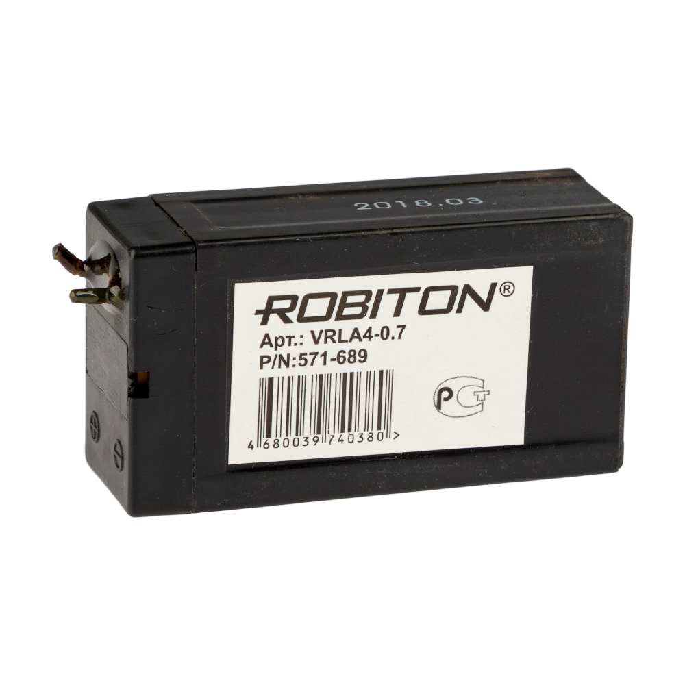 фото Аккумулятор для ибп robiton vrla4-0.7 (4в 0.7ач / 4v 0.7ah) для фонаря