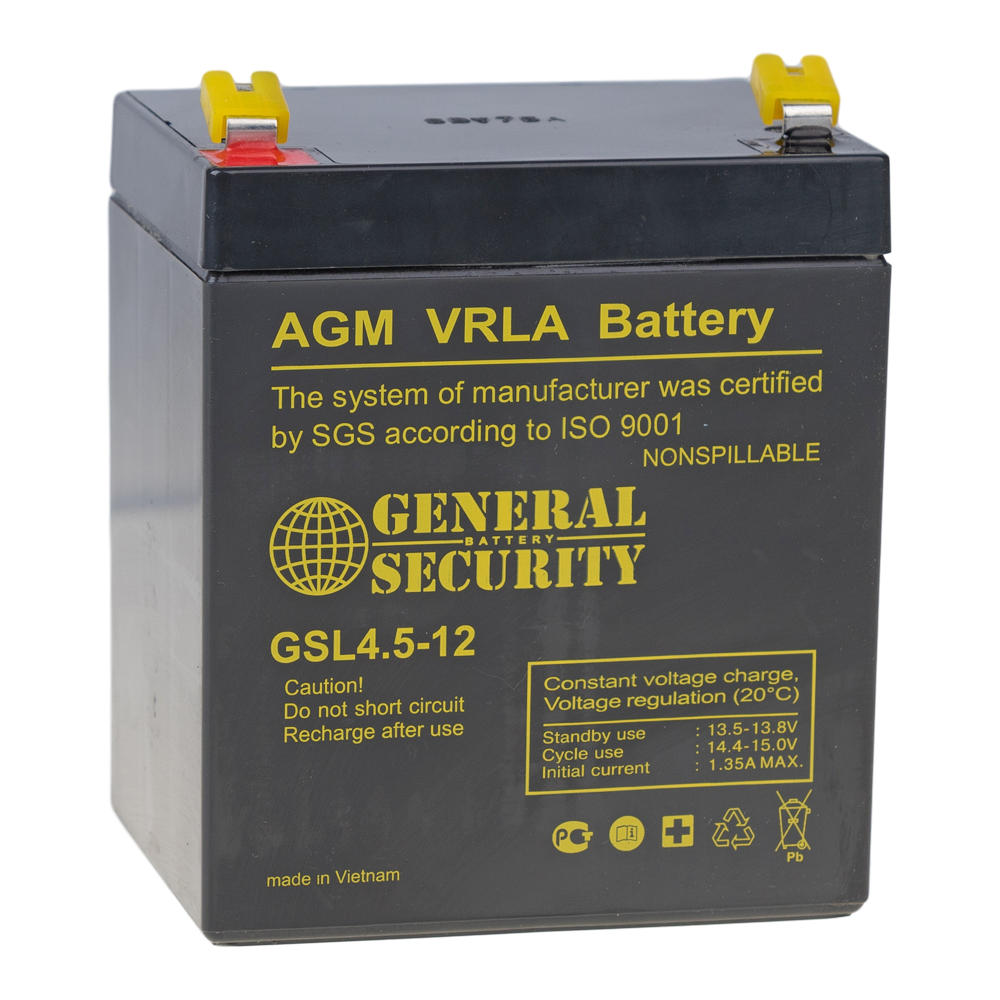 фото Аккумулятор для ибп general security gsl 4.5-12 (12в 4.5ач / 12v 4.5ah)