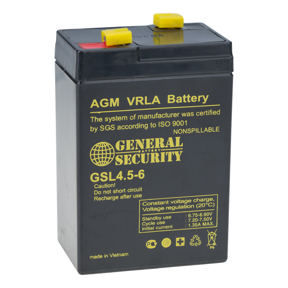 фото Аккумулятор для детского электромобиля general security gsl 4.5-6 (6в 4.5ач / 6v 4.5ah)