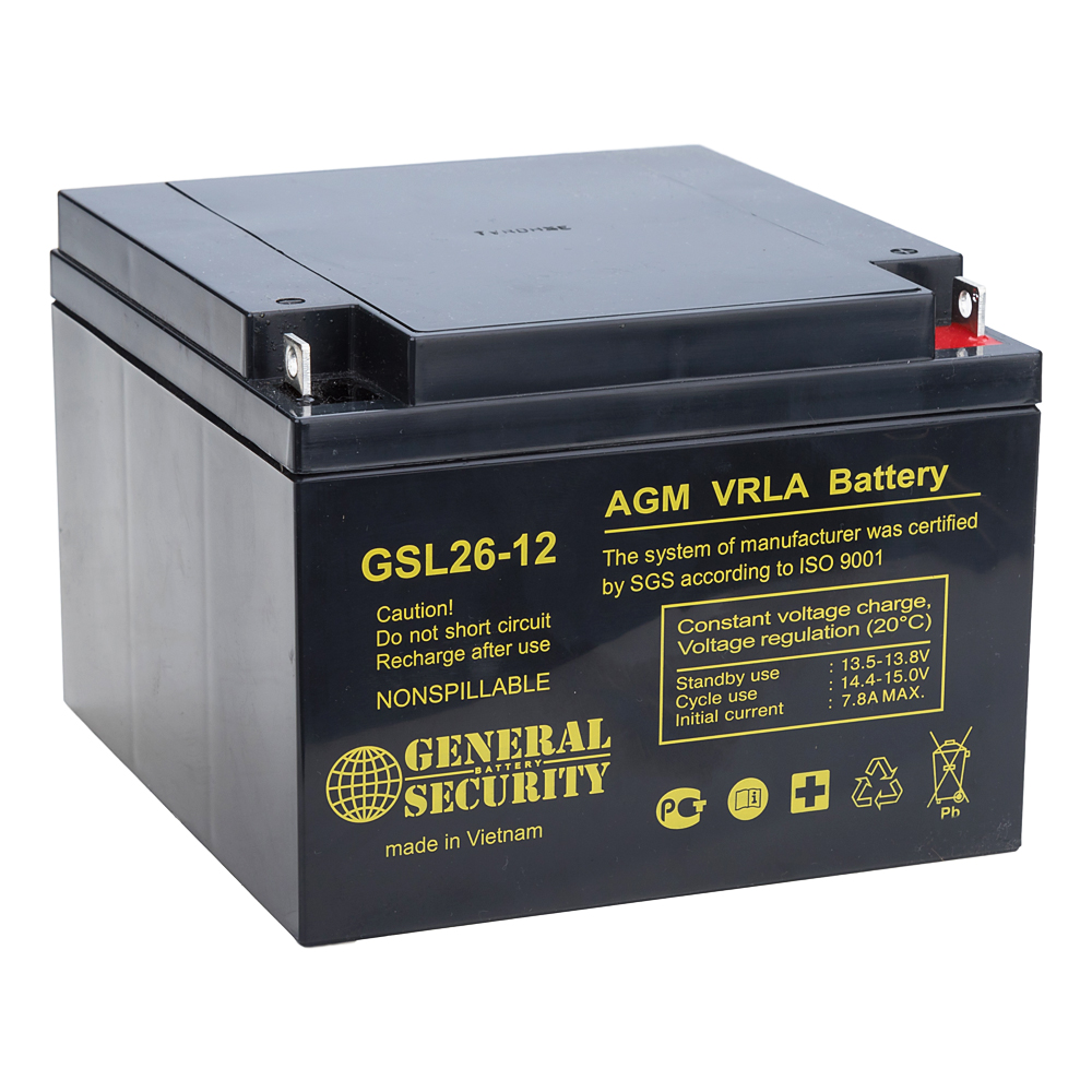 фото Аккумулятор для ибп general security gsl 26-12 (12в 26ач / 12v 26ah)