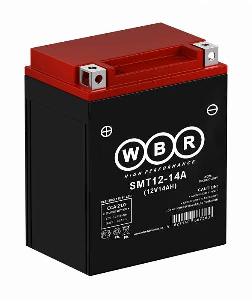 Стартерный свинцово-кислотный аккумулятор WBR SMT 12-14-A