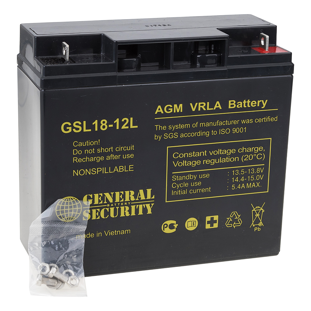 фото Аккумулятор для ибп general security gsl 18-12 (12в 18ач / 12v 18ah)