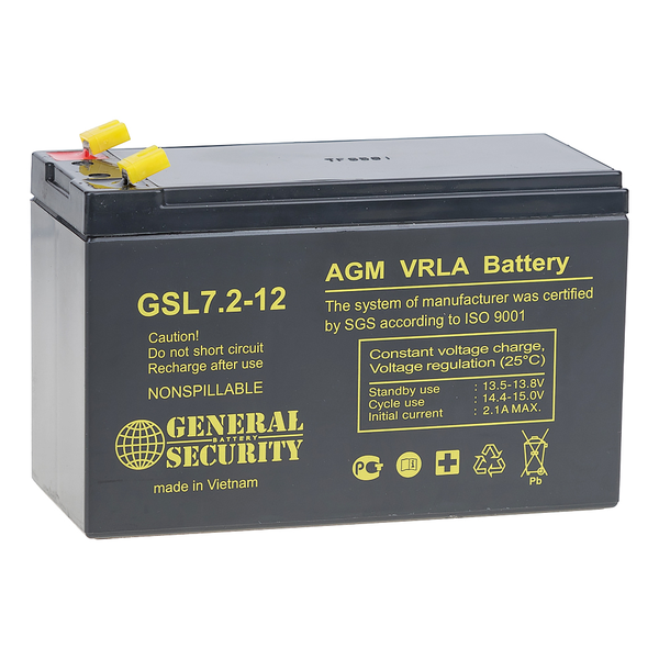 фото Аккумулятор для ибп general security gsl 7.2-12 (12в 7.2aч / 12v 7.2ah) для ибп