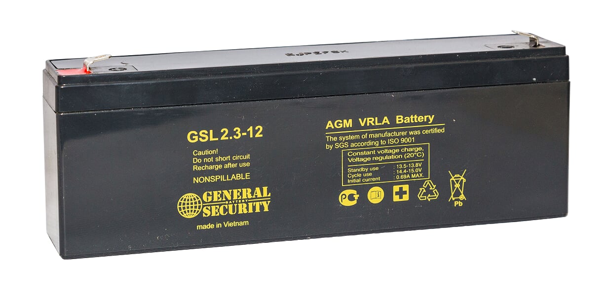 фото Аккумулятор для ибп general security gsl 2.3-12 (12в 2.3ач / 12v 2.3ah)