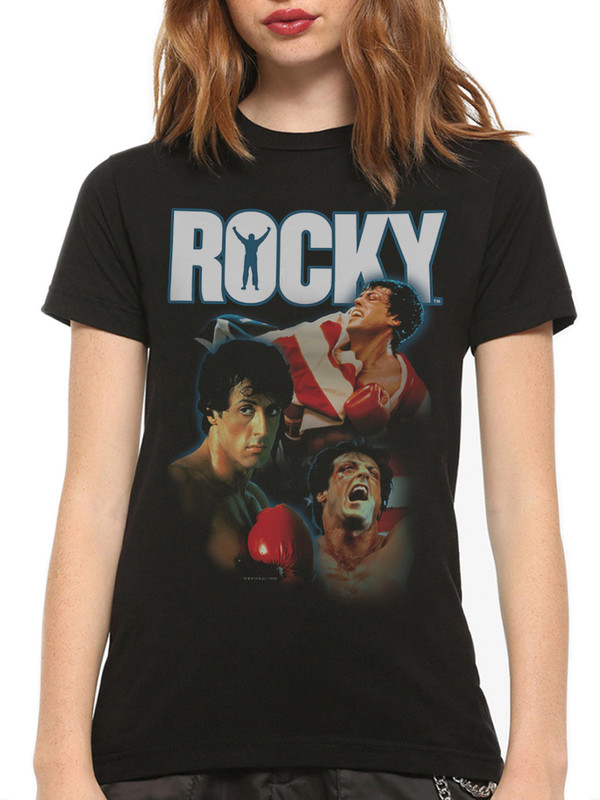 фото Футболка design heroes рокки / rocky / сильвестр сталлоне женская черный 2xl