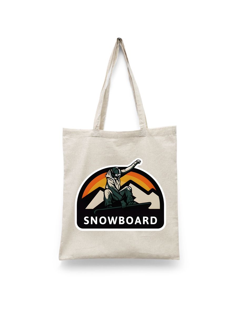 Шоппер унисекс Каждому Своё Сноуборд/Snowboarding SPSB6, белый