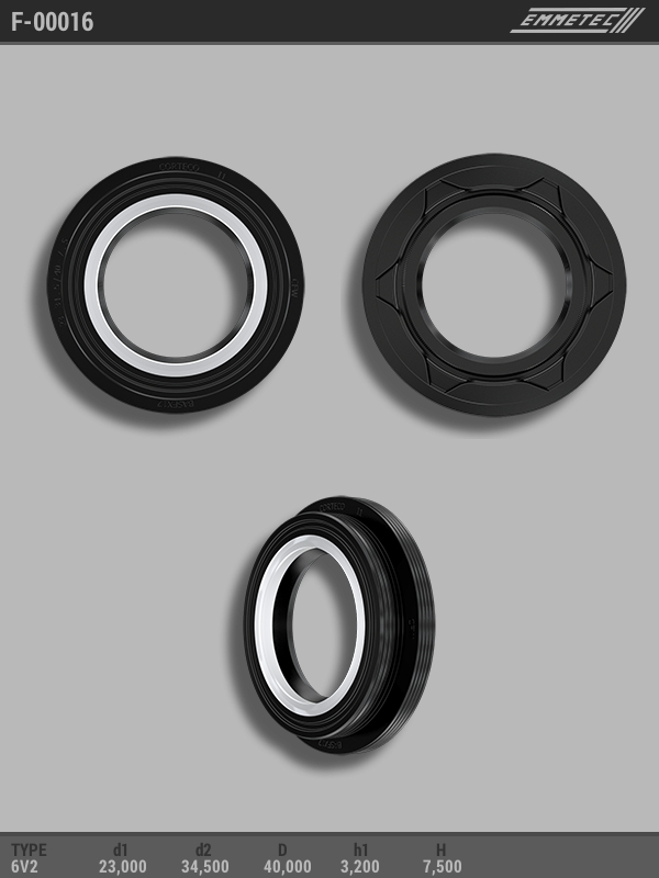 

Сальник рулевой рейки EMMETEC 23x34.5/40x3.2/7.5 (6V2) F-00016, F-00016, F00016