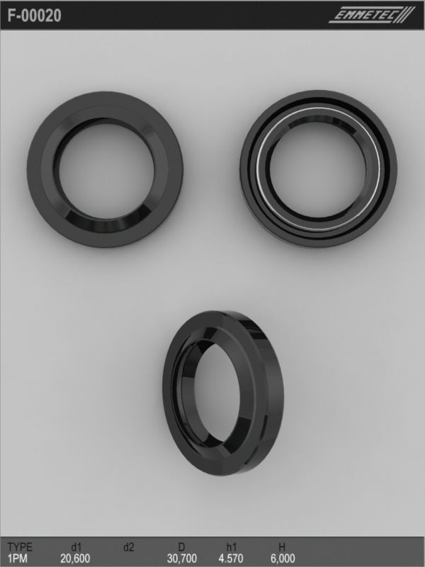 

Сальник рулевой рейки EMMETEC 20.6x30.7x4.57/6 (1PM) F-00020, F-00020, F00020