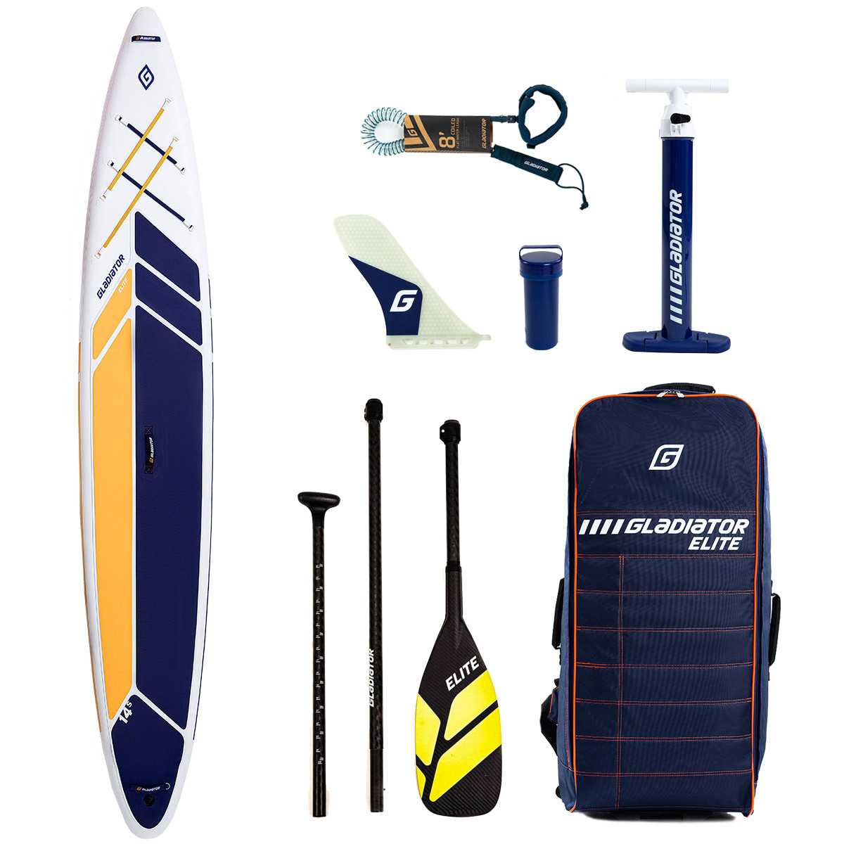 

Надувная SUP доска Gladiator ELITE 140 S, Белый;оранжевый;черный, Gladiator