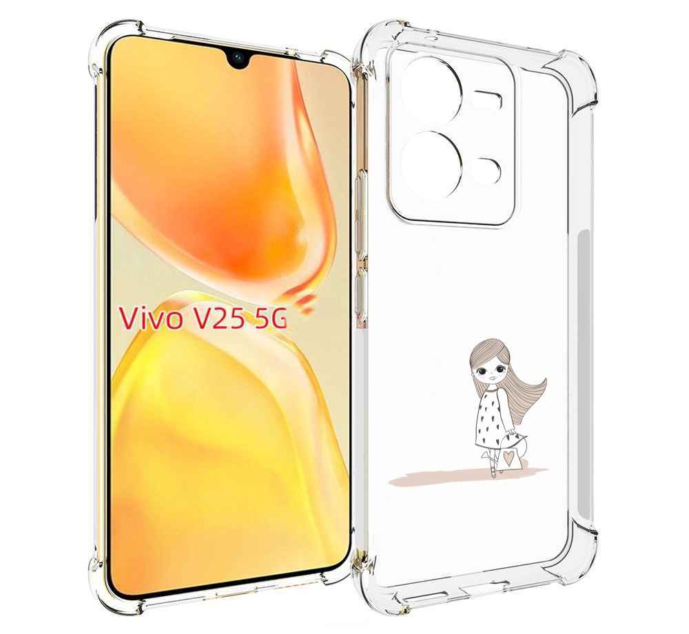 Чехол MyPads Девочка с сумкой для Vivo V25 5G / V25e